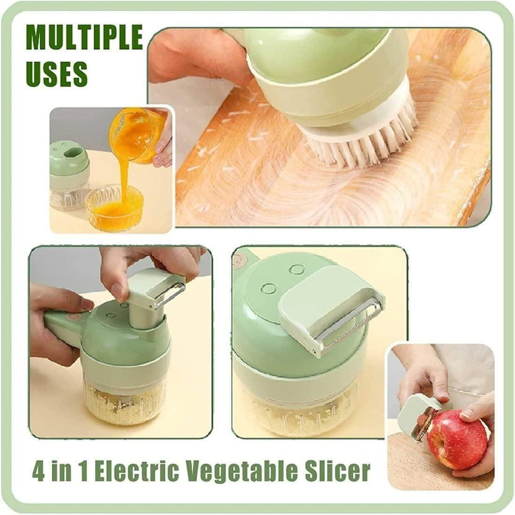 4 in 1 Electric Mini Food Chopper | USB Rechargeable Vegetable & Meat Chopper |(Multi-Use)