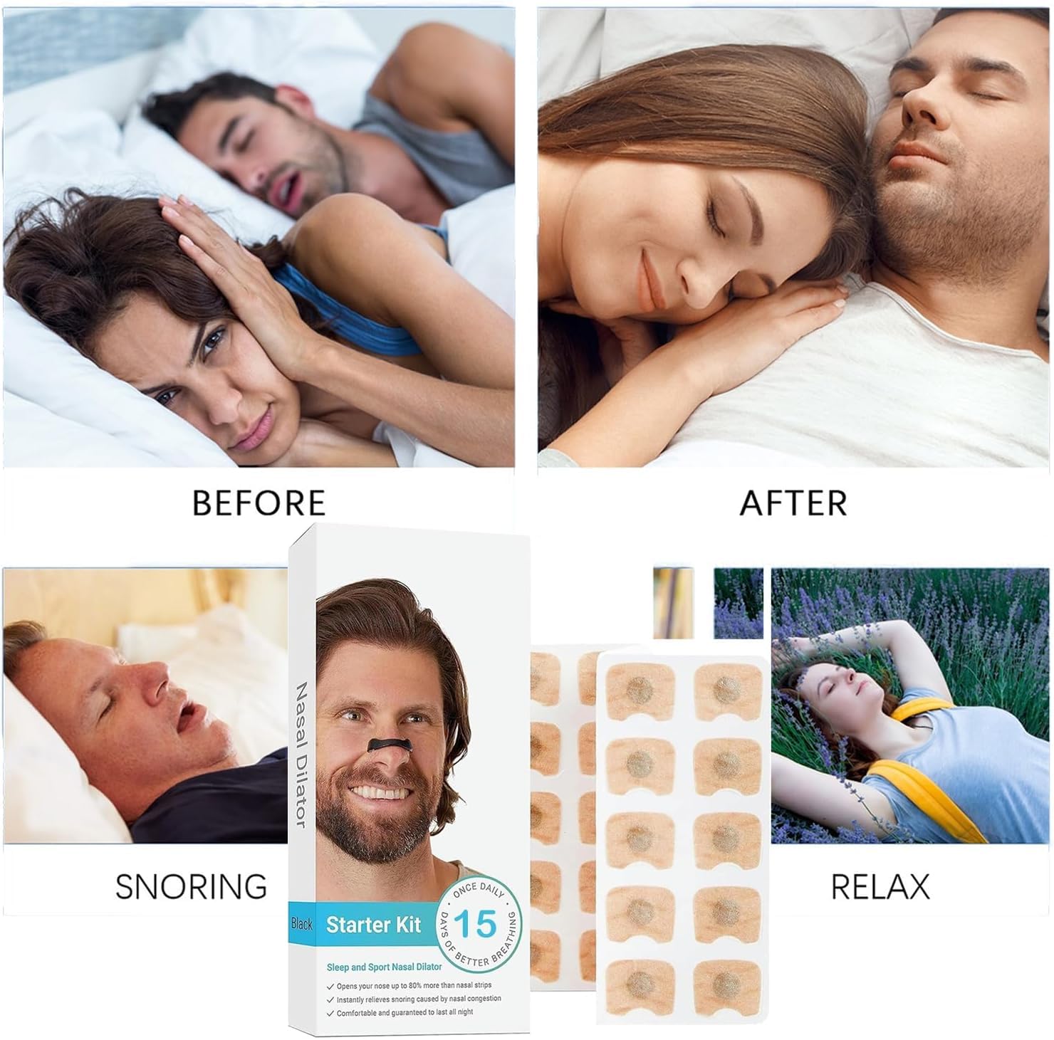 Premium Nasal Breathing Dilator Starter Kit – Anti Snoring & Better Sleep Solution (15 Days Kit)