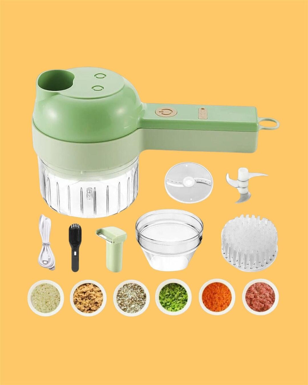 4 in 1 Electric Mini Food Chopper | USB Rechargeable Vegetable & Meat Chopper |(Multi-Use)
