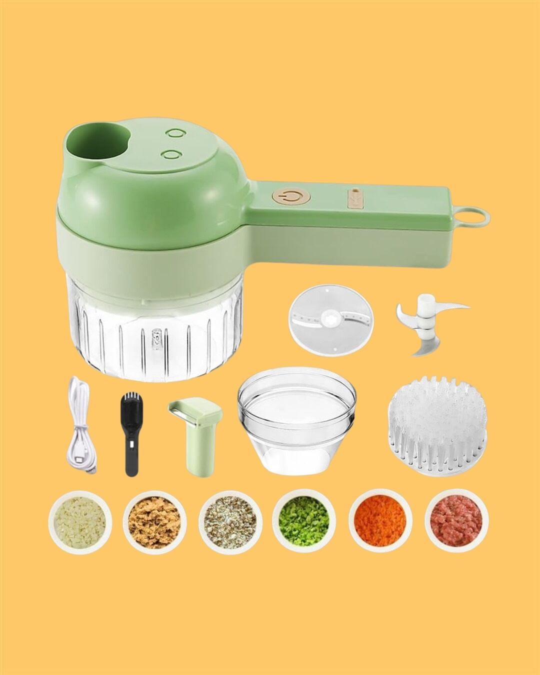 4 in 1 Electric Mini Food Chopper | USB Rechargeable Vegetable & Meat Chopper |(Multi-Use)