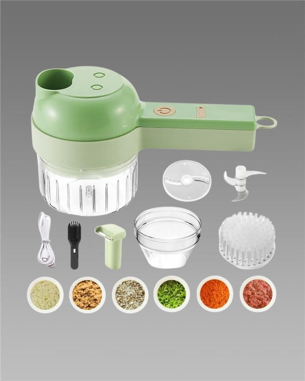 4 in 1 Electric Mini Food Chopper | USB Rechargeable Vegetable & Meat Chopper |(Multi-Use)