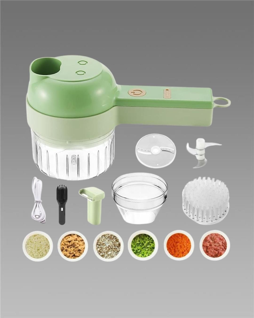 4 in 1 Electric Mini Food Chopper | USB Rechargeable Vegetable & Meat Chopper |(Multi-Use)